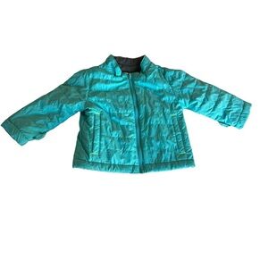 Cat & Jack girls size 18 month teal jacket lined with fleece